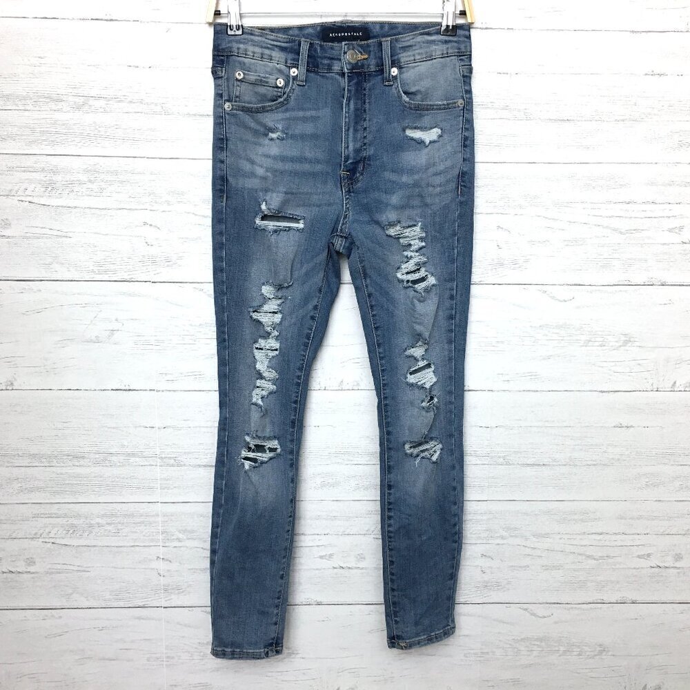 Aeropostale Women's Jeans Super High Rise Jegging Distressed Stretch size 6S